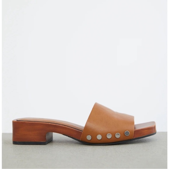 Oak & Fort | Women’s Size 7 Square Toe Clog Brown Slide Sandals - Picture 3 of 7
